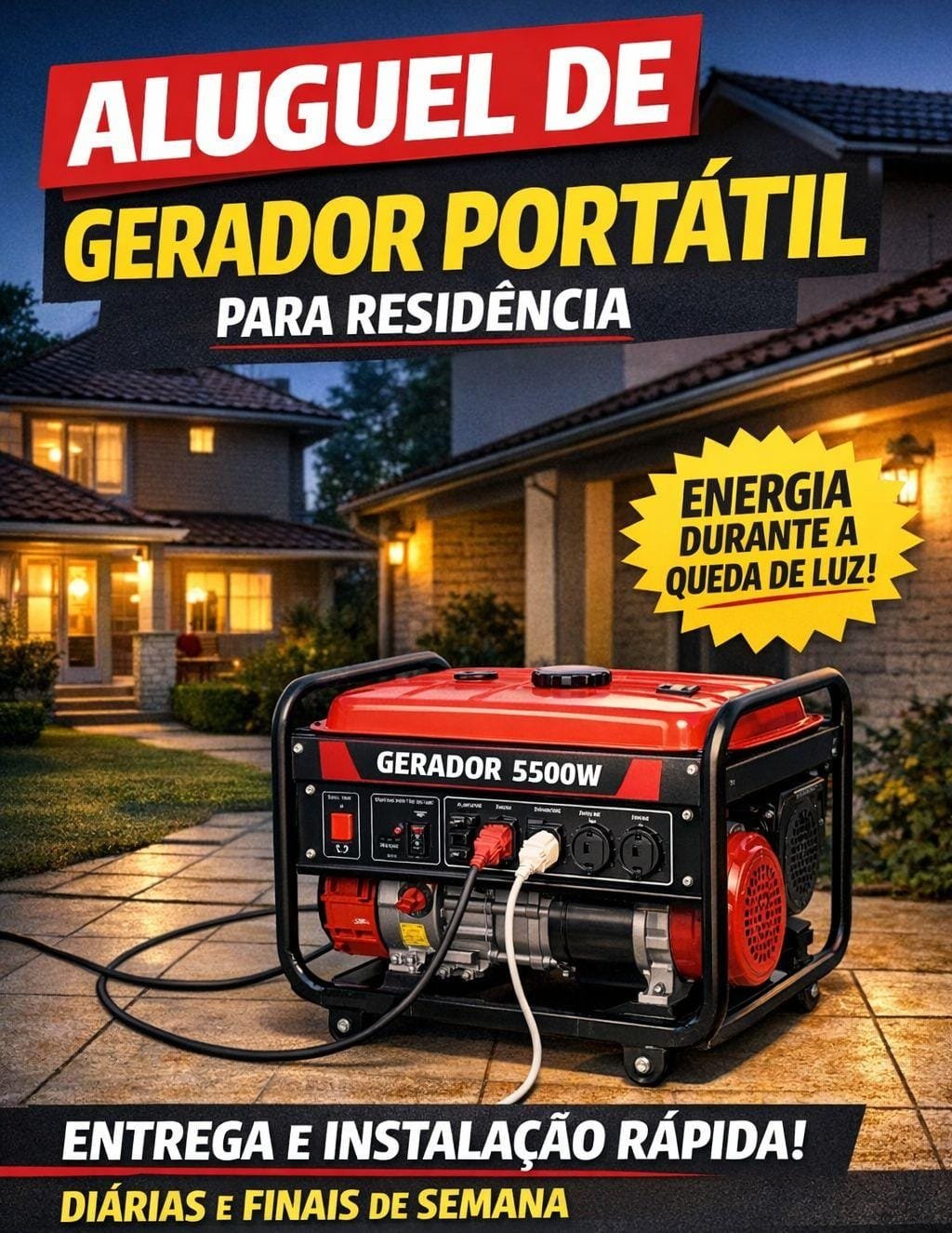 Aluguel de gerador portátil